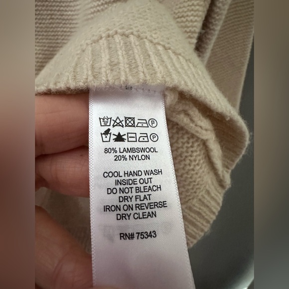 TABITHA WEBB womens M Tan Lambswool Cardigan SWEATER Multi Buttons Preppy Artsy - Picture 11 of 11